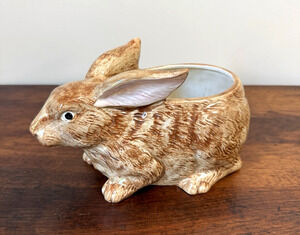 Vintage Fitz & Floyd Bunny Rabbit Planter Cachepot Japan 1985 Easter Ceramic